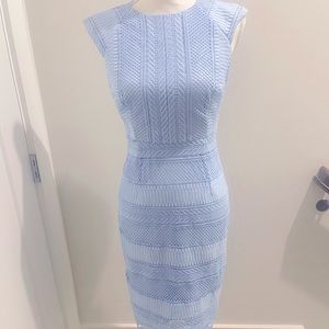 Tahari Lilac Crochet mid-length dress